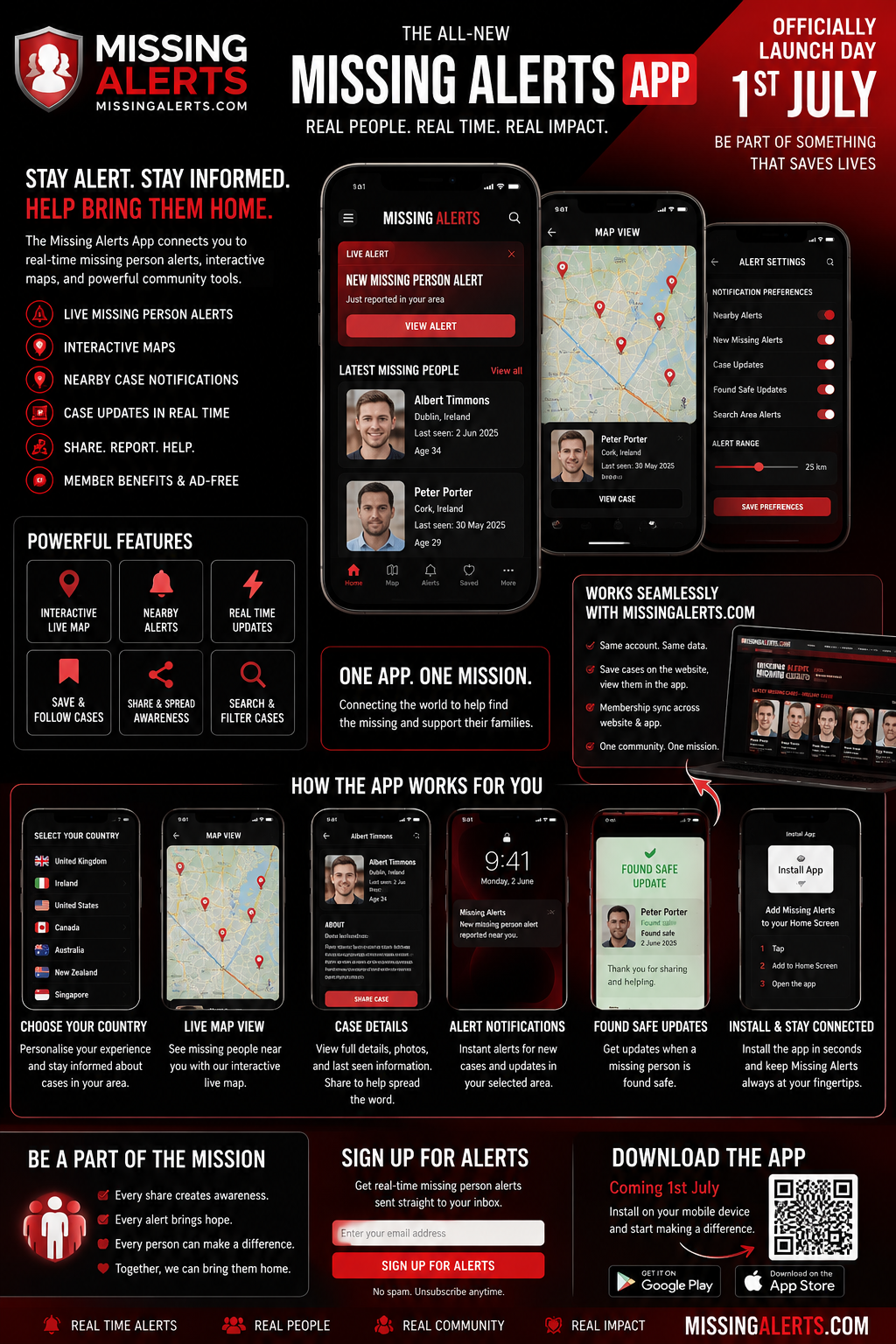 Missing Alerts app launch poster